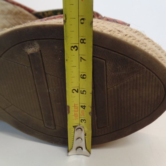 MIA "Rasinette" 4.5" Jute Wedge Animal Print Criss Cross Open Toe Sandals Sz 9 - Picture 11 of 11